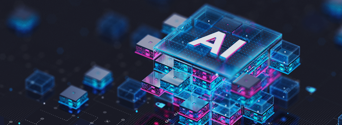 Architecture of interconnected AI agents and data pipelines, stacking modular blocks into unified, scalable AI systems