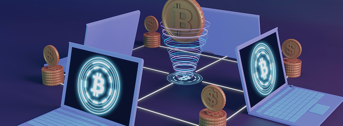 IT security team tests distributed ledger functionality by simulating Bitcoin transactions between devices
