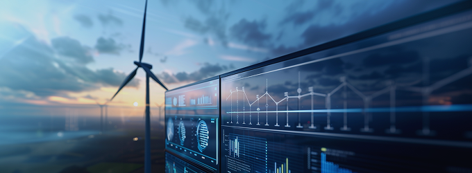 L'équipe de gestion de l'énergie suit la vitesse du vent, les prévisions de production et l'état du système via des écrans d'analyse connectés.