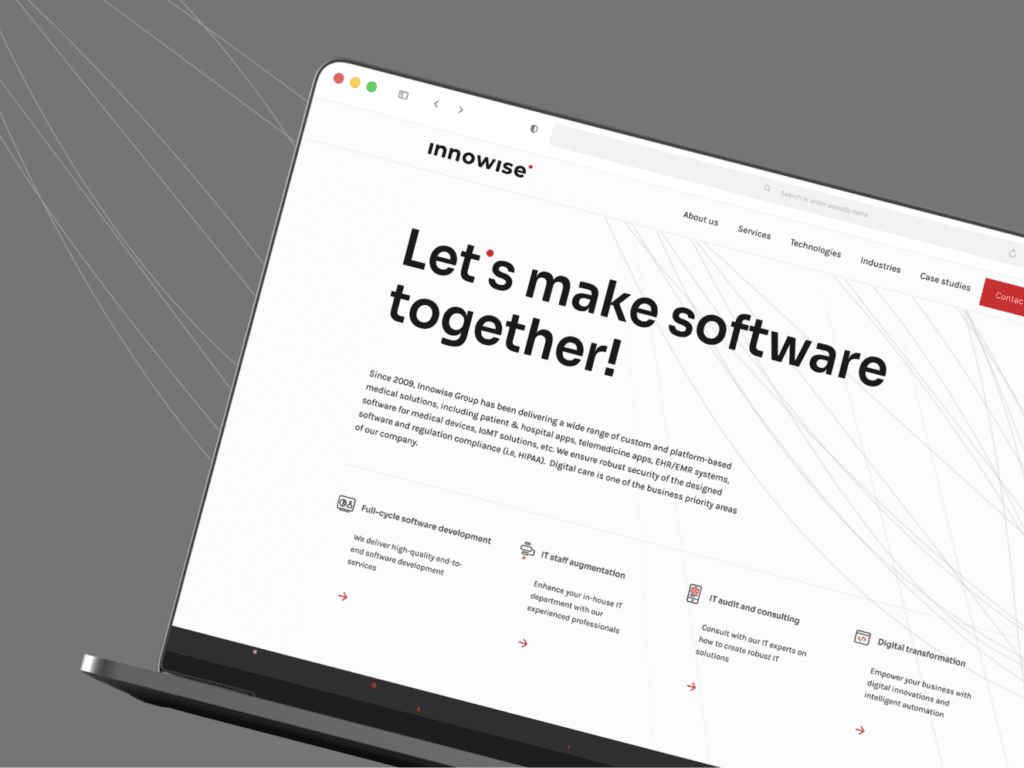 Software company website design.