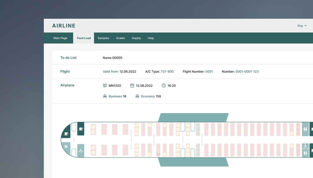 Web service for planning food supply on airplanes.