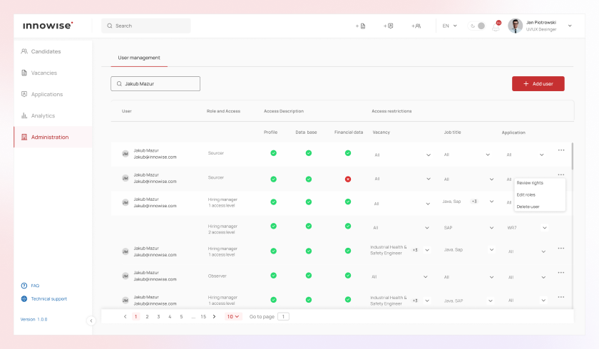 Role and access management