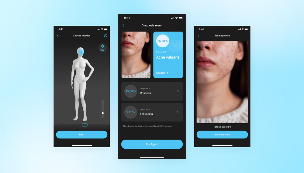 AI dermatologist skin scanner app..