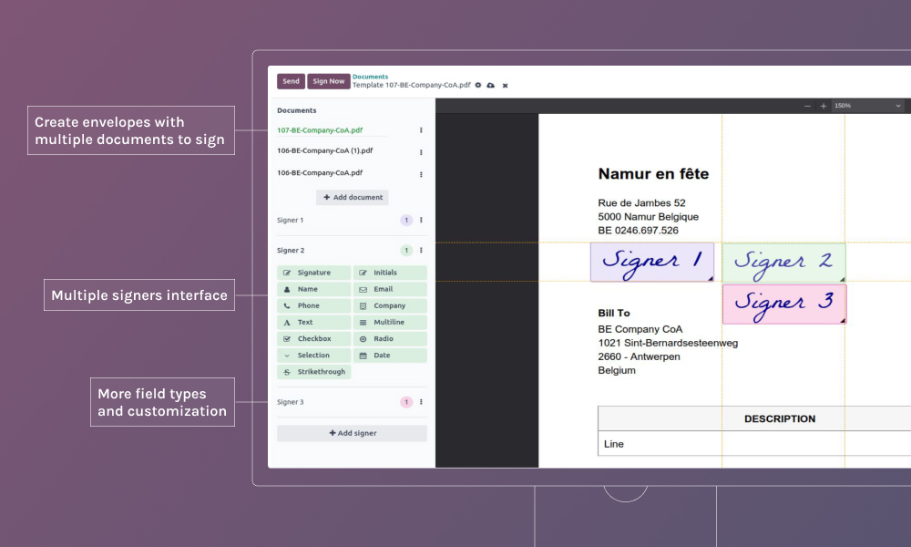 updated sign module in Odoo 19