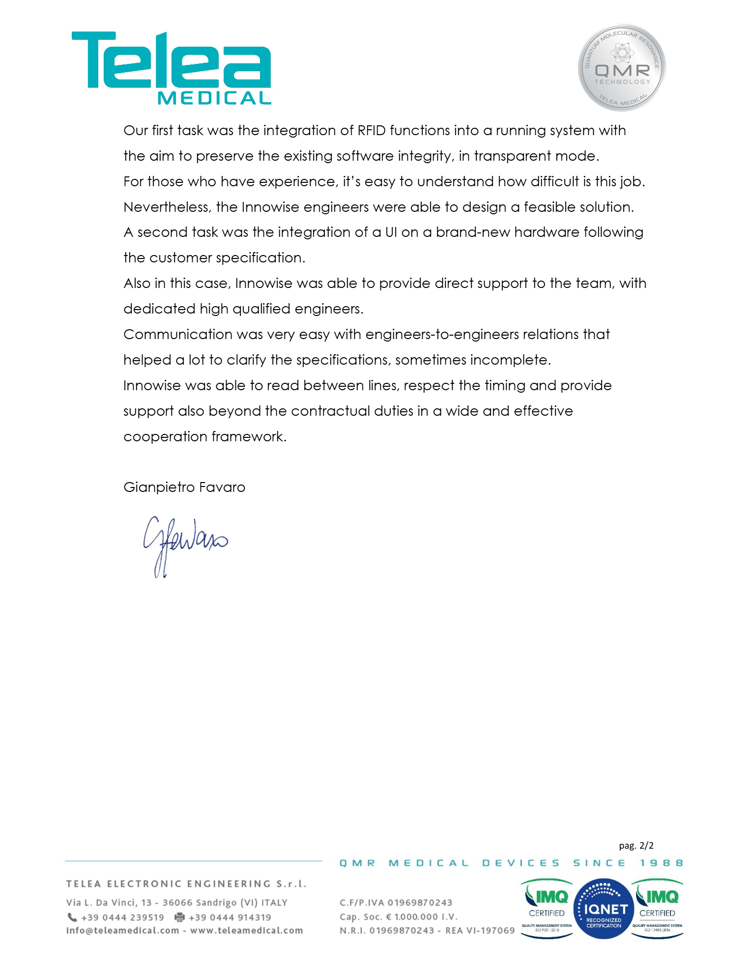 Letter of recommendation, Page 2