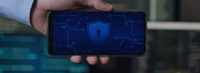 Handheld authentication confirms secure access to company networks and files via encrypted connection