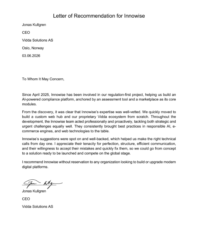 Letter of recommendation, Page 1