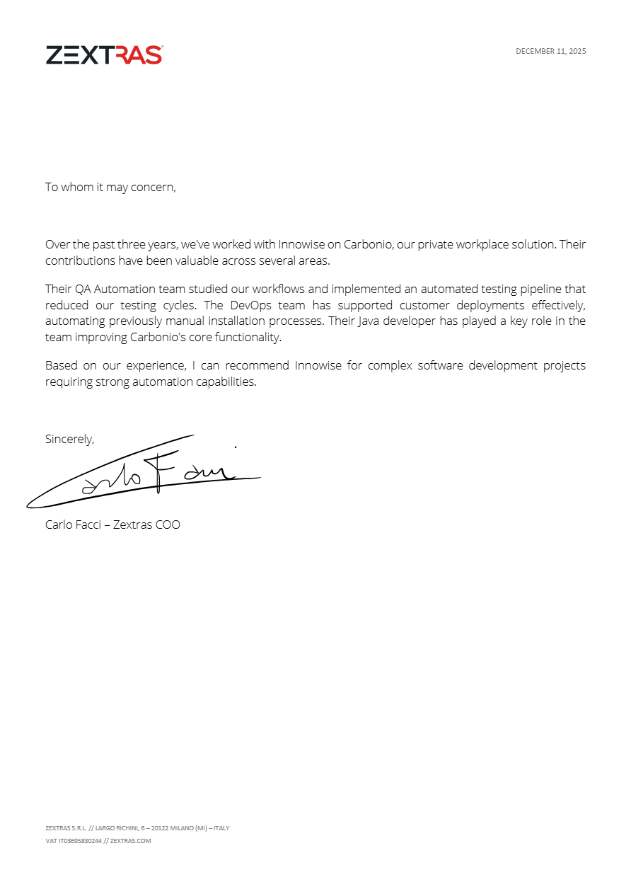 Letter of recommendation, Page 1