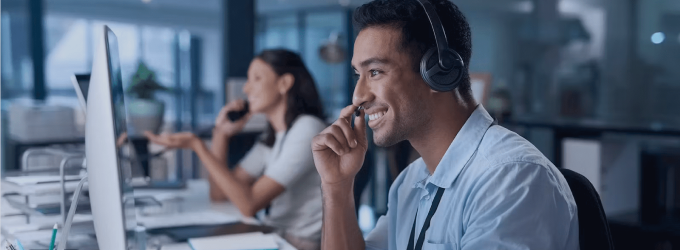 Integration engineer providing support for enterprise system connectivity over a client call.
