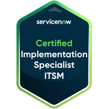 Certified Implementation Specialist - IT Service Management logo.